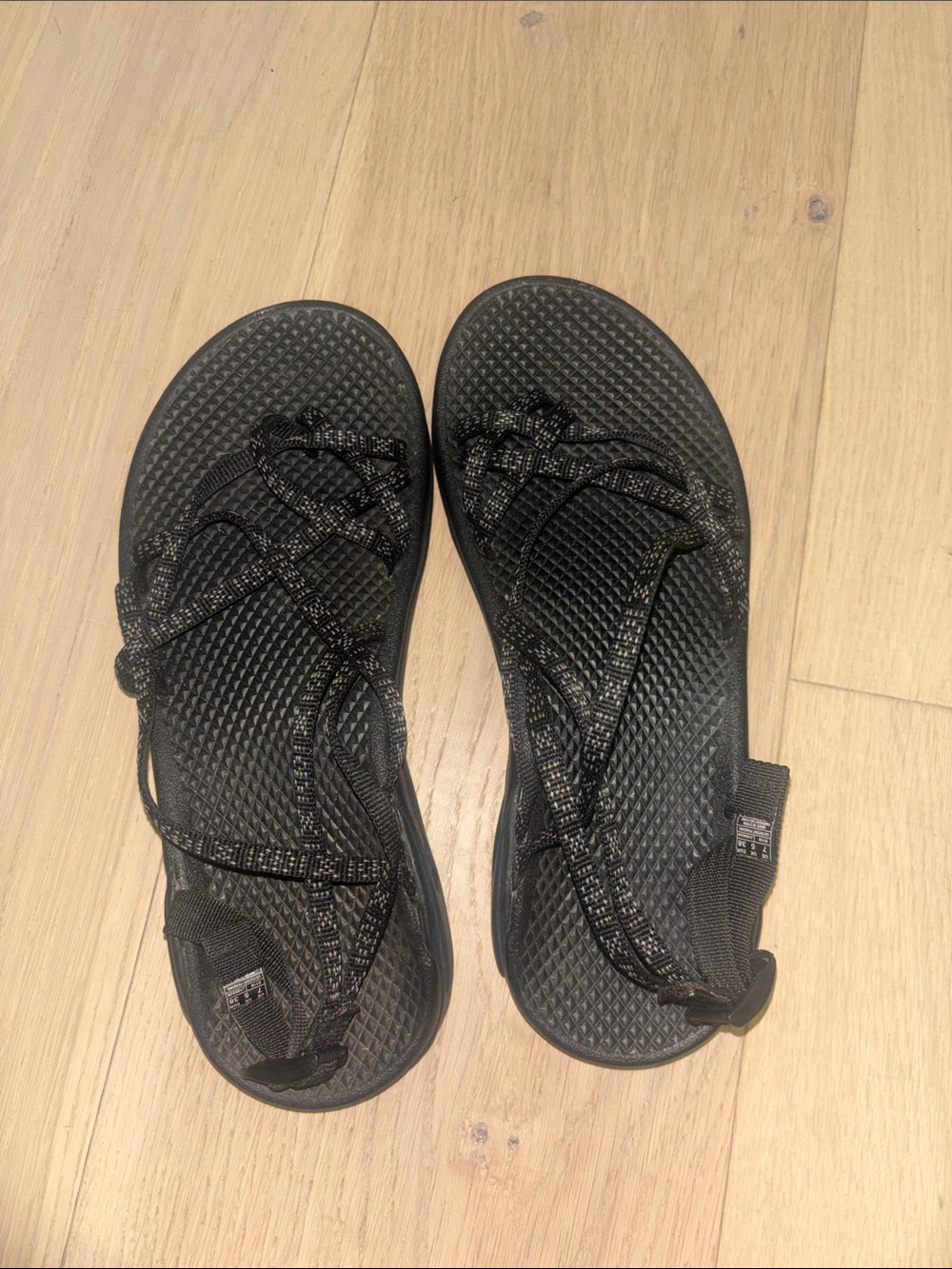 Chaco Women's Black Textured Footbed Sport Sandals